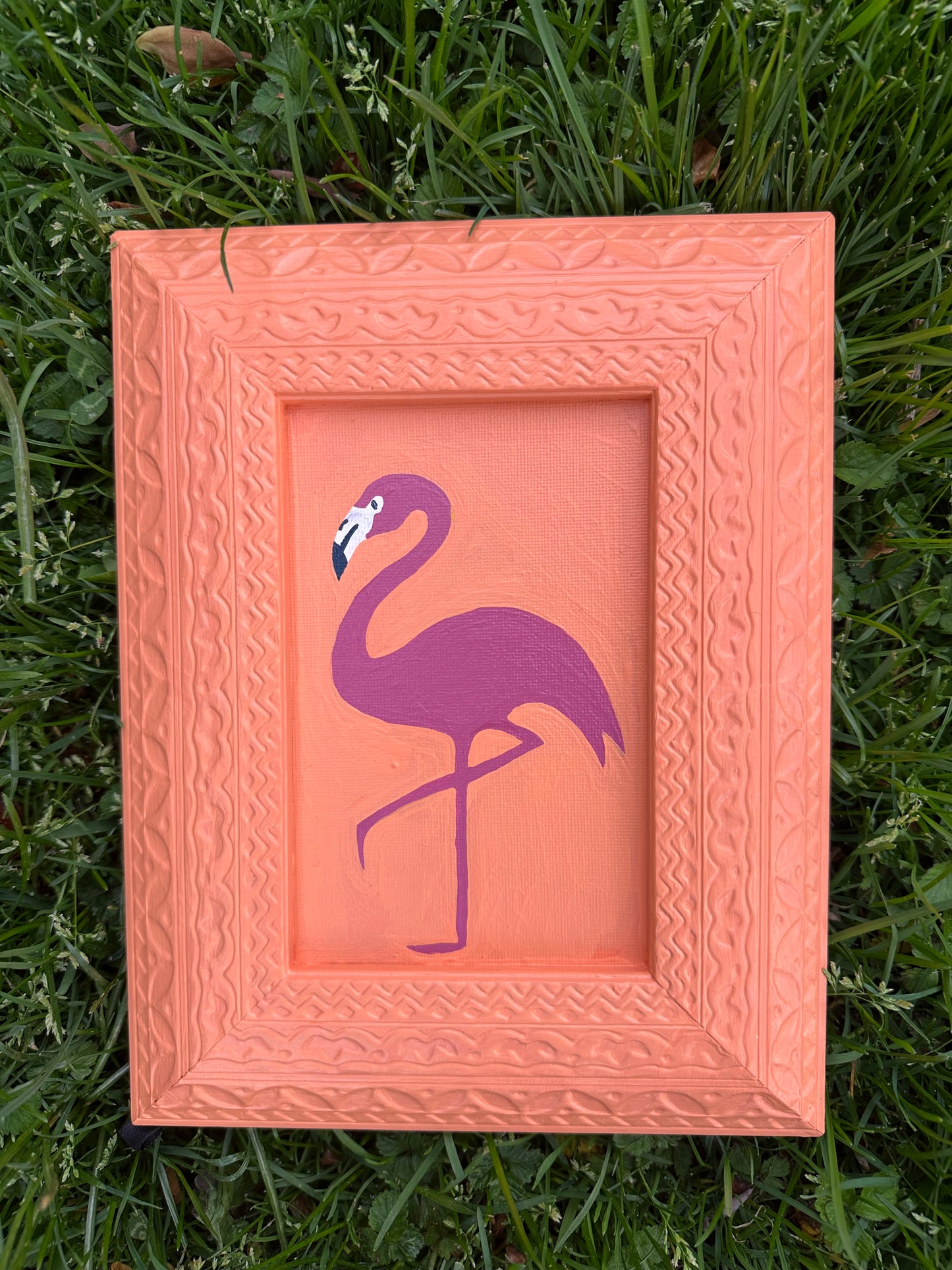 Flamingo on orange