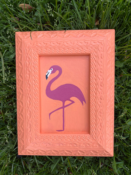 Flamingo on orange