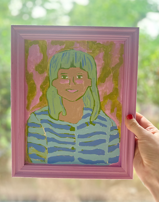 Pink & Green Girl (Childlike)