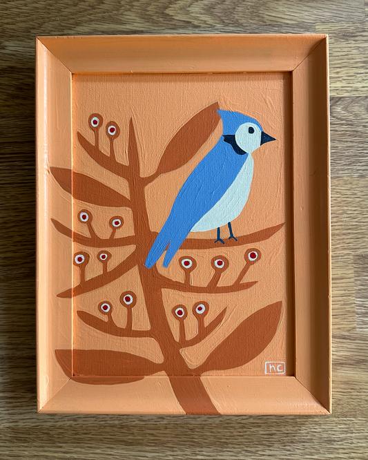 Blue Bird on Orange (Plucky)