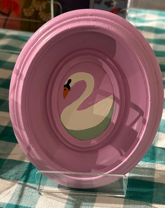 Pink swan tiny oval (Serene)