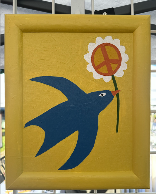 Peace Bird on Yellow