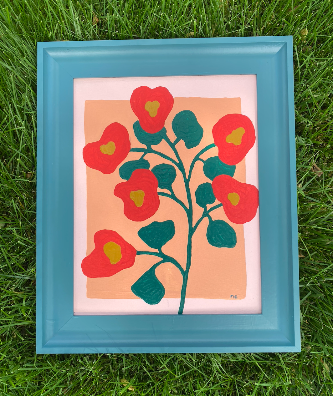 Springy red flowers