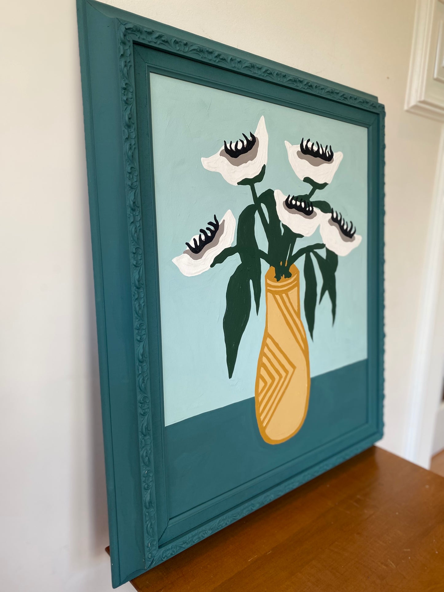 Anemones in Gold Vase